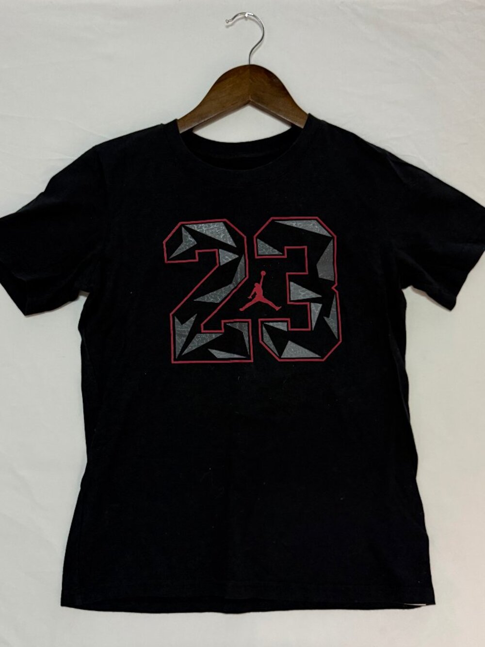 Jordan 23 Jumpman Graphic Tee Black Red Short Sleeve Youth Size M Boys